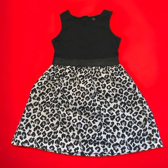 Jessica Simpson black/Animal print girls dress - Picture 1 of 3
